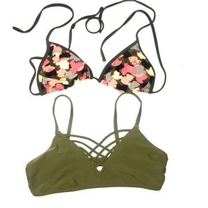 Hollister and Xhileration Bikini tops Army green Large